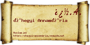 Óhegyi Annamária névjegykártya